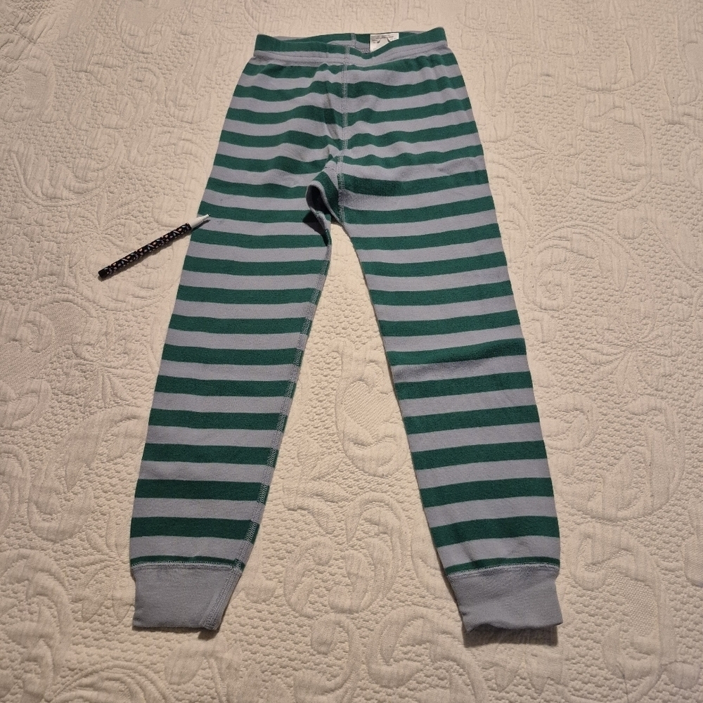 Hanna Andersson pajama pants size 110 or US 5 green & gray GUC